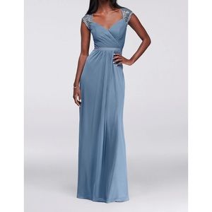 DAVID’S BRIDAL | Steel Blue Bridesmaid Dress Sz 2